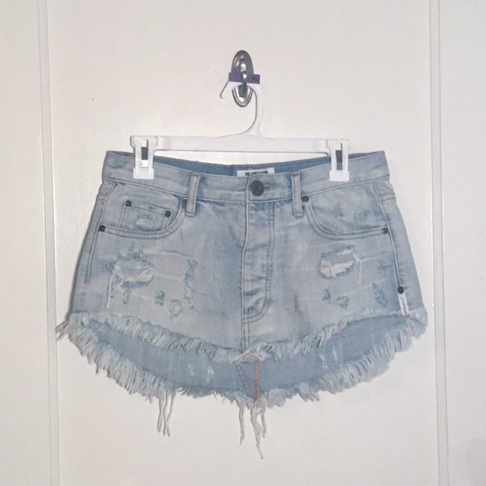 One x One Teaspoon Mini Junkyard denim skirt